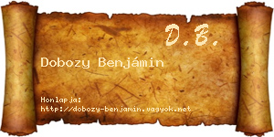 Dobozy Benjámin névjegykártya