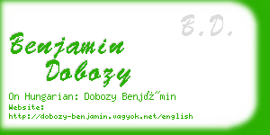 benjamin dobozy business card